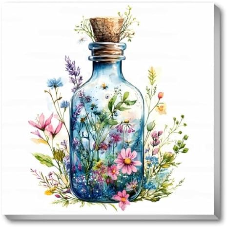 VIGEGU Bottle Flowers Paint by Numbers Kit for Adults Beginner with Framed by VIGEGU
