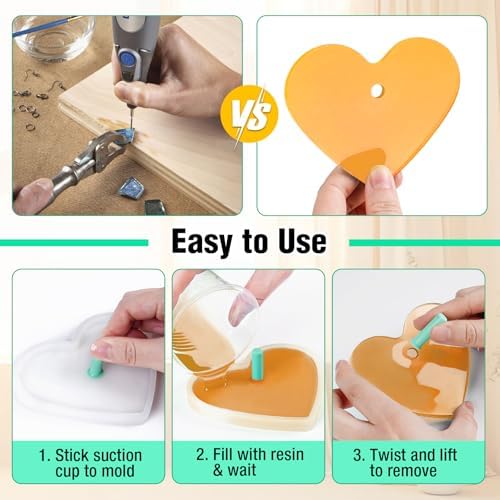 HealVee Hole Maker for Resin, 5 Sizes(2/3/4/6/8mm) 25PCS Make Holes Without Drilling for Epoxy & UV Resin, Holes Tools for Jewelry Making, Pet Tag, Keychain, DIY Craft Pendant Decor - Image 3