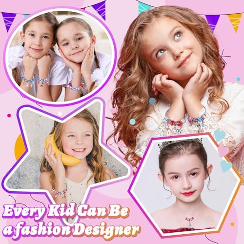 AIPRIDY Charm Bracelet Making Kit,Unicorn Mermaid Crafts Gifts Set Can Inspires Imagination and Creativity,Jewelry Making Kit Perfect Gifts for Girls 5-12 Years Old (104 Pieces) - Image 5