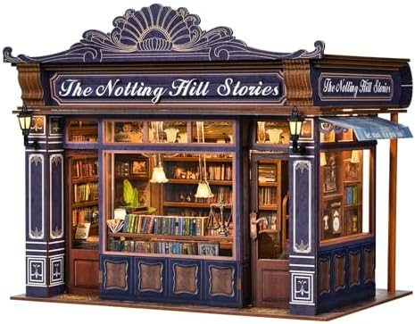 DIY Miniature House Kit, Dollhouse Fantastic Book Store for Adults to Build, Birthday/Christmas Day Gift for Family and Friends, Prefab Tiny Home with LED Lights,The Notting Hill Stories - Image 2