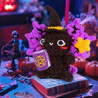 Crochetta Crochet Kit for Beginners, Crochet Starter Kit w Step-by-Step Video Tutorials, Beginner Crochet Kit for Adults Kids Women Men Complete Kit Included (Axolotl Wizard) - Image 5
