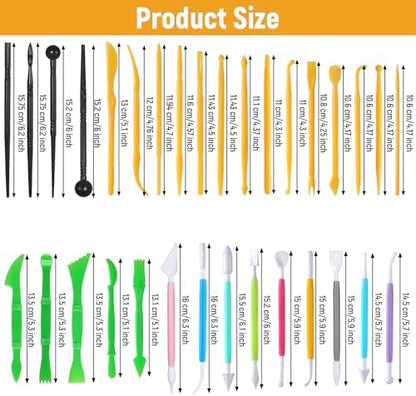 32Pcs Clay Sculpting Tools, Polymer Clay Art Tool Set Cake Decorating Hand Tools, DIY Plastic Pottery Tool Kit for Embossing Fondant Crafts - Image 2