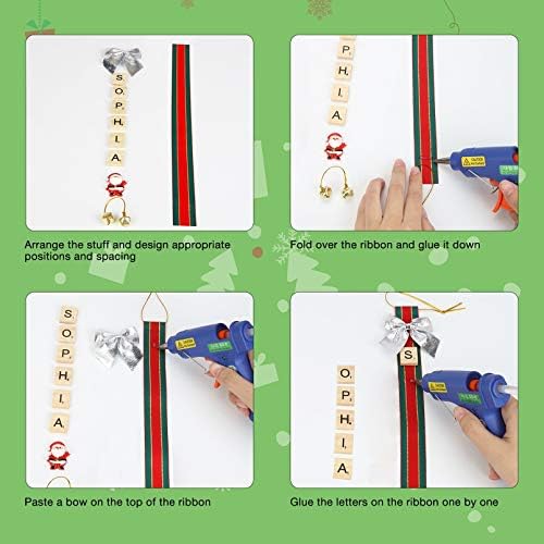 Christmas Ornaments Tree Decorations Personalized Crafts for Girls Adults Kids Kit DIY Ribbon Letter Tiles Bells Rustic Stockings Name Tags Hanging Xmas Decor for Gifts Wreath Room Holiday - Image 5