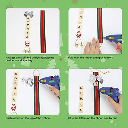Christmas Ornaments Tree Decorations Personalized Crafts for Girls Adults Kids Kit DIY Ribbon Letter Tiles Bells Rustic Stockings Name Tags Hanging Xmas Decor for Gifts Wreath Room Holiday - Image 5