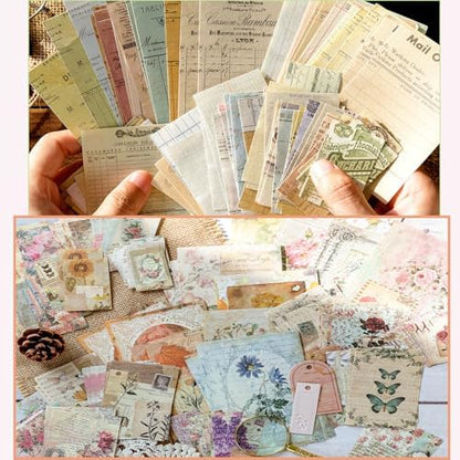 400PCS Vintage Scrapbook Paper Junk Journal Kit Aesthetic Decorative Paper - Image 2