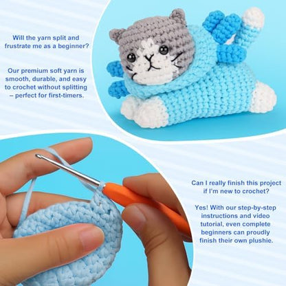 Crochet Kit for Beginners, Axolotl Beginner Crochet Kit for Adults Kid - Image 6