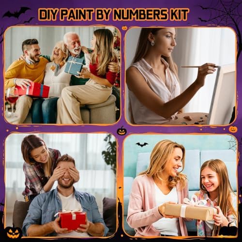ICYANART Halloween Paint by Numbers Kit for Adults, Witch Number Painting - Image 7