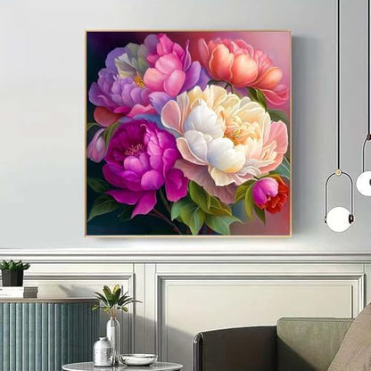 MaiMMaledy Paint by Numbers Kit for Adults Beginners with Framed Canvas Pictures Drawing Painting Acrylic Pigment with Wooden Triangle Easel 10Lx10W inch Peony - Image 5