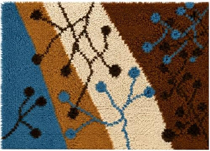 Latch Hook Kits for Adults, Atom DIY Crochet Yarn Rugs Tapestry Hooking Needlework Crafts Arts Kit, Color Preprinted Pattern Embroidery for Home Decor Festival Gift, 20X15inch by ZFFLYH