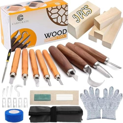 Wood Carving Tools Set 30-in-1 Wood Carving Knife Kit, Whittling Knife, Craft Kits for Adults, Wood Working Tools and Accessories, Knives, Whittling Kits, Hobbies for Adults by Unknown