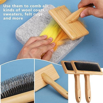 kdafio 74 Pcs Needle Felting Tools, Wool Carding Brush Needle Felting Kit - Image 6