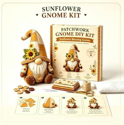 DIY Patchwork Animal Kit,Make Your own Cute Animals; Christmas Elf Patchwork Kit; Suitable for Adults and Beginners as a Sewing Project; Perfect for Home Decor and Gifts (Yellow Bee) - Image 4