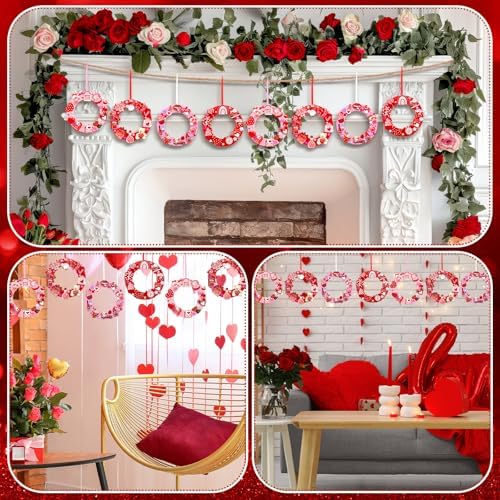 472 Pcs DIY Valentines Crafts Kits Valentines Foam Heart Wreath Crafts with Gnome Truck Bear Stickers DIY Pink Red Hanging Wreath Ornaments for Fun Party Activity Home Decor - Image 5