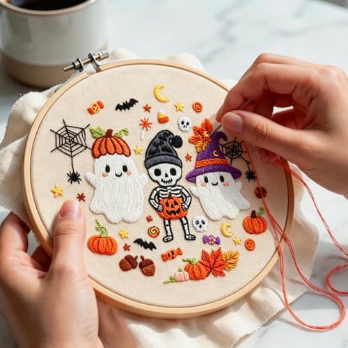 Nuberlic Halloween Embroidery Kit for Beginners Adult - Image 2