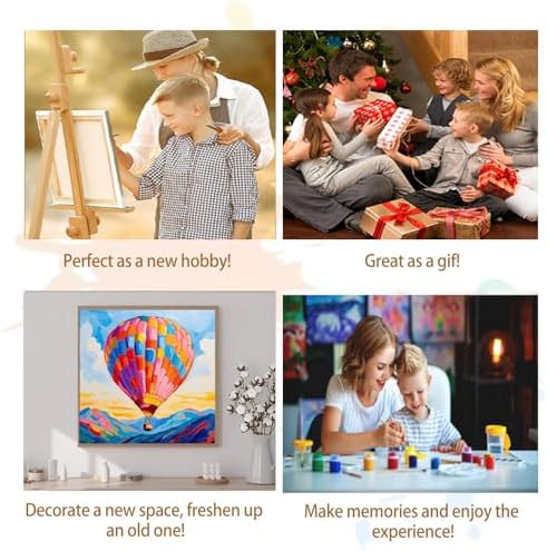 Artunion Framed Paint by Numbers Kit for Adults Beginners & Kids Ages 8-12,Hot Air Balloon Paint by Number with Frame,Abstract Paint by Numbers Kit on Canvas 10 * 10 Inch Without Easel - Image 7