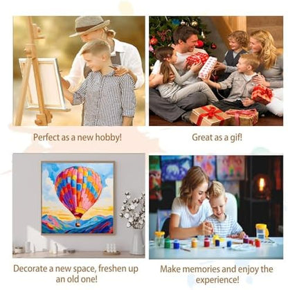 Artunion Framed Paint by Numbers Kit for Adults Beginners & Kids Ages 8-12,Hot Air Balloon Paint by Number with Frame,Abstract Paint by Numbers Kit on Canvas 10 * 10 Inch Without Easel - Image 7