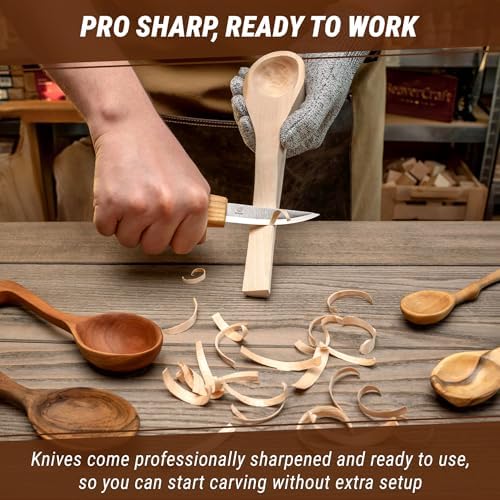 BeaverCraft S13 Wood Carving Tools Set for Spoon Carving 3 Knives Wood Carving Kit for Beginners Hook Knife Wood Carving Right-Handed Spoon Carving Whittling Knives (S13 Right-Handed) - Image 6