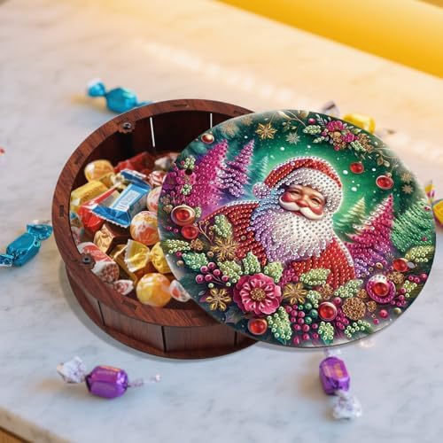 DIY Diamond Painting Fruit Bowl Storage Box, Santa Claus Rhinestone Decoration Tray Handmade Set, for Desktop Item Storage, Multifunctional Creative Craft Gift - Image 5