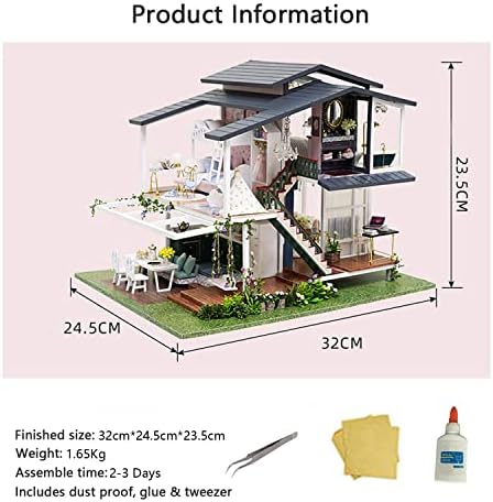 MAGQOO Dollhouse Miniature with Furniture, DIY Wooden Dollhouse Kit Plus Dust Proof, 1:24 Scale Creative Room Idea (Monet Garden) - Image 3