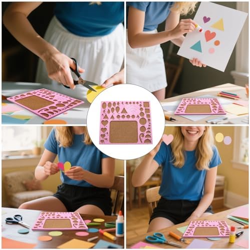 JLEivvi 1 PCS Pink DIY Paper Quilling Kit Pink Paper Quilling Tools Set DIY Art Crafts Crimper Templates for Beginners and Adults - Image 6