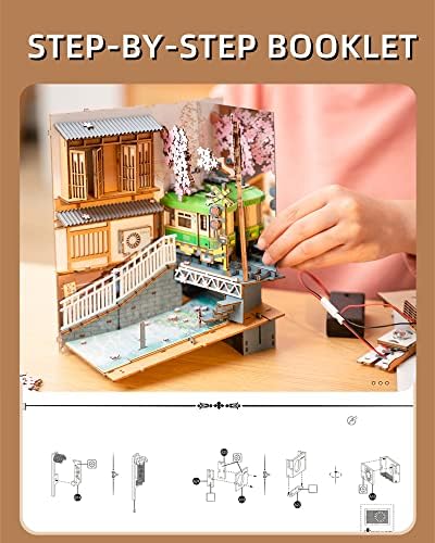Rolife LED Book Nook Kit-Decorative Bookend Stand-3D Wooden Puzzle for Adults-Bookshelf Insert Booknook-Room Decor for Teen Girls Boys Women Men - Image 5