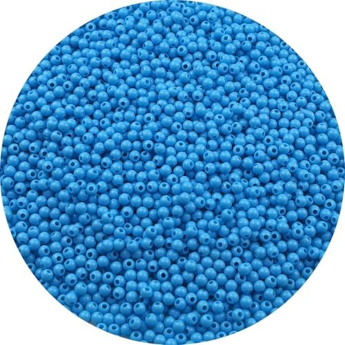2000pcs Acrylic Round Beads for Crafts 4mm Resin Candy Color Spacer Beads with Hole for Jewelry Making Sewing Crafts Decoration Necklaces Bracelets Earrings Supplies(Sky Blue) by Unknown
