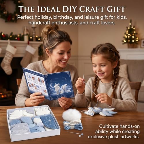 Arctic Winter Guardians DIY Patchwork Kit, Handmade 3D Mythical Plush Sewing Set with Pre-Cut Materials, Felt Animal Sewing Kit for Beginners, an Excellent Choice for Home Décor(Qilin 1) - Image 6