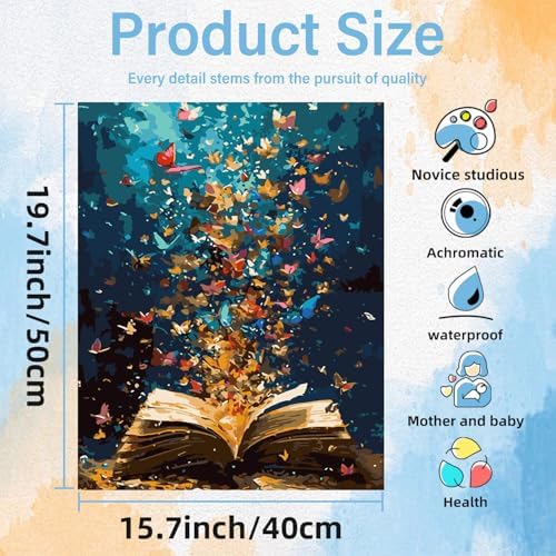 Book Paint by Numbers Kit for Adults Butterfly Paint by Numbers for Adult - Image 2