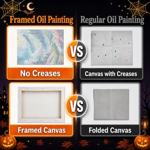 Mandun Halloween Paint by Numbers Kit for Adults, 3 Pack, 7.8x11.8 inch - Image 6