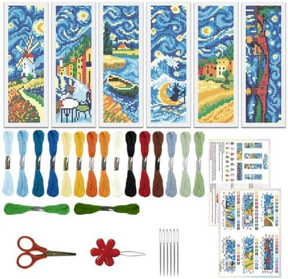 ORIGACH 6 Set Starry Night & Landscape Cross Stitch Bookmark Kit by ORIGACH