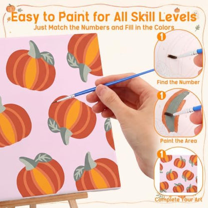YooNotee 6 Pack Ghost Paint by Numbers Kit 8 x 8 Inch Canvas - Image 4