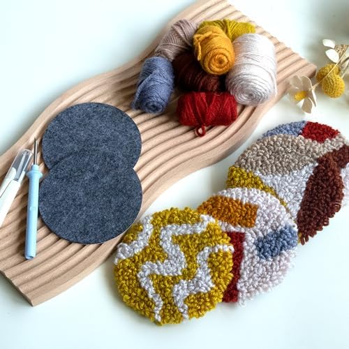 Temlum 6pcs Punch Needle Coasters Kit for Adults and Beginners(Lines) - Image 5