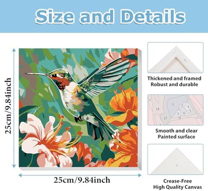 Hummingbird Paint by Numbers Kit for Adults, Paint by Numbers 10x10 Inch - Image 3