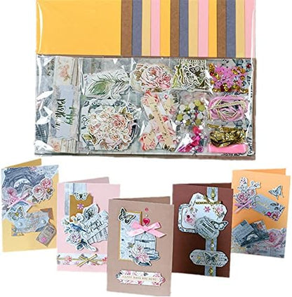 Gigicloud Paper Card Making Kits Colorful Handmade Greeting Card Kits DIY Making Material Set for Birthday Invitation, Thanksgiving, Christmas,Holiday,Baby Shower by Unknown