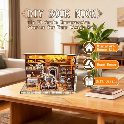 OZJAY Book Nook Kit, Dinosaur Research 3D Wooden Puzzles for Adults - Image 2