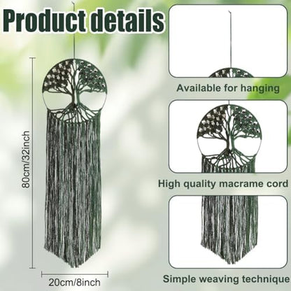 FREEBLOSS Tree of Life Macrame Kit for Beginners DIY Macrame Wall Hanging Tapestry Boho Home Decor for Living Room Bedroom - Image 3