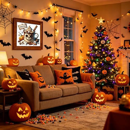 KYOQFVN Halloween Counted Cross Stitch Kits for Adults, 11CT Stamped Cross Stitch Kits for Beginners, Needlepoint Cross-Stitch Horror Patterns Embroidery Kits Arts and Crafts for Home Decor 14×14 Inch - Image 6