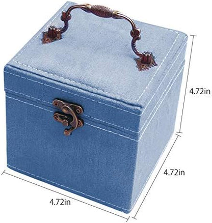 2 Layers Sewing Kits with Vintage Box Sewing Accessories Supplies Kits for Adults Kids Beginner Travel Sewing Basket Metal Handle Blue - Image 4