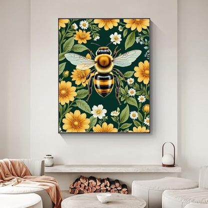 Yezavesu Paint by Numbers Kit for Adults Beginner, Bee Adult Paint by Number Kits on Canvas Without Frame, DIY Acrylic Flowers Painting by Numbers for Home Wall Decor Gift 16x20 Inch - Image 2