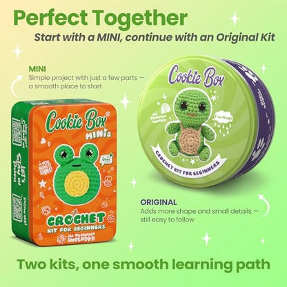 Cookie Box Crochet Kit for Beginners, Frog Mr. Ribbit - Image 5