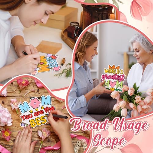 Moinchore 48 Pcs Mother's Day Crafts Color Your Own Papers Happy Mother's Day Coloring Crafts for Mom Holiday Activities Party Gift Favors - Image 5