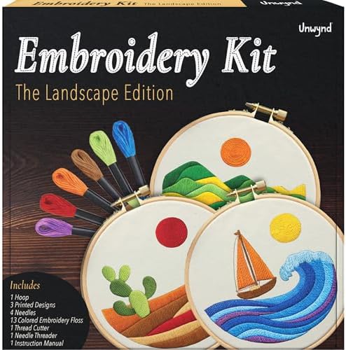 Unwynd Embroidery Kit Landscape for Adults and Beginners,Cross Stitch Craft by Unwynd