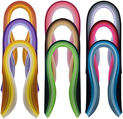 Paper Quilling Strips, 1/8 x 15.4 in (3mm x 39cm), 900 Pieces, 36 Colors by YURROAD