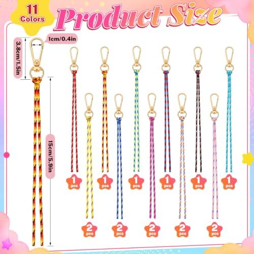Wurosi 16 Pcs Paracord for Keychain Making, Beadable Keychain Making Kit - Image 2