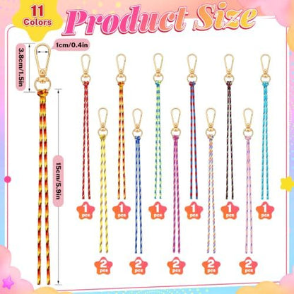 Wurosi 16 Pcs Paracord for Keychain Making, Beadable Keychain Making Kit - Image 2