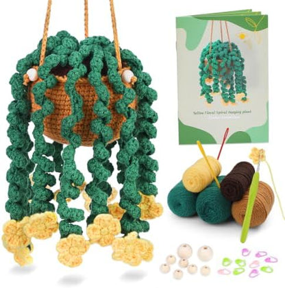 Kogyxe Crochet Kit for Beginners Hanging Potted Plant Crochet Starter Kits by KOGYXE