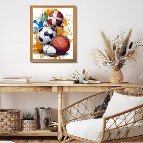 TCDZMYGS Paint by Numbers Kit for Adults Beginner,Basketball Adult Paint by Number Kits on Canvas with Frame,Graffiti Style DIY Acrylic Oil Painting by Numbers Kits for Home Wall Decor 10x12 inch - Image 3