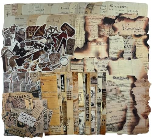 Vintage Aesthetic Scrapbook Supplies Kit with Scrapbook Paper, Stickers, Bookmarks for Scrapbooking, DIY Albums, Junk Journals, Bullet Journals, Dark Academia Aesthetic Decor (Dark3 149 Pcs) by Welcometobuy