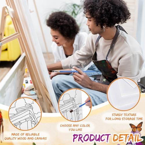 Sherr 108 Pcs Floral Girl Sip and Paint Kit, Pre Drawn Canvas for Adults - Image 2