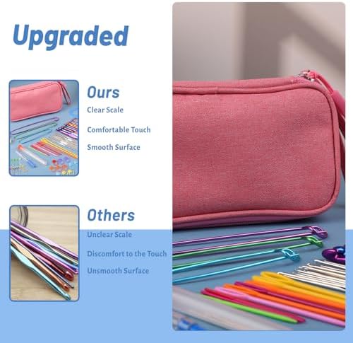 Crochet Hook Set 90 Pcs Crochet Needles Kit Ergonomic Soft Grip Handles - Image 5